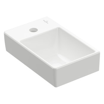 Раковина подвесная Villeroy & Boch Avento, прямоугольный, 36×22 см, отверстие под смеситель слева, белый